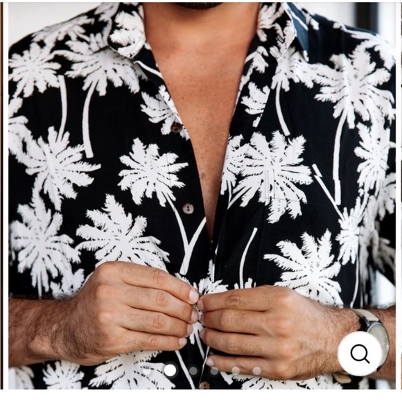 NEW Kenny Flowers the Moon Black Button Down Short Sleeve Shirt, Size M, NWOT - Picture 3 of 5